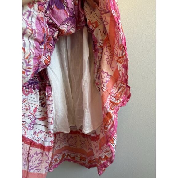 Y2K Boho Maxi Dress Women’s OS Smocked Bodice Fairy Pink Hippie Festival Wedding - Picture 3 of 9